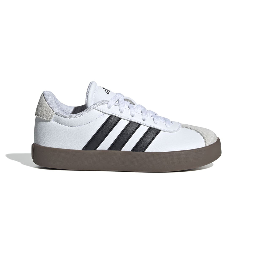 Sneakers bianche da ragazzo con strisce nere adidas VL Court 3.0 K