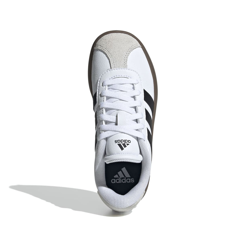 Sneakers bianche da ragazzo con strisce nere adidas VL Court 3.0 K