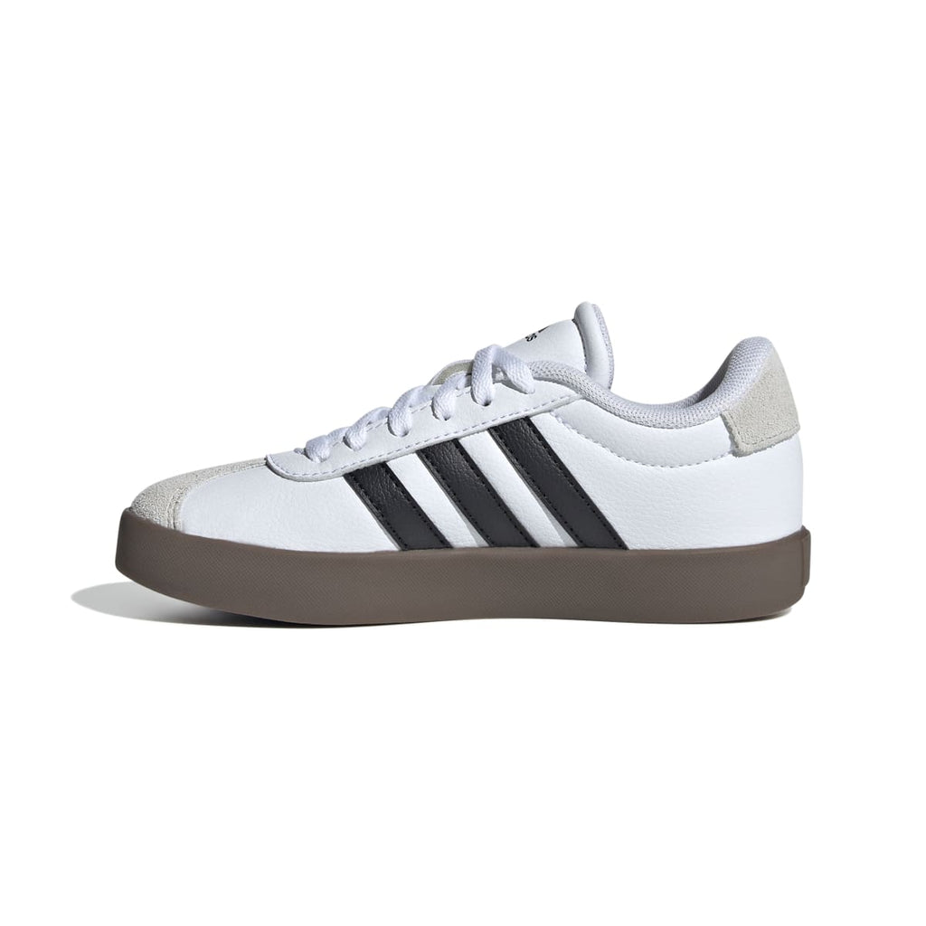 Sneakers bianche da ragazzo con strisce nere adidas VL Court 3.0 K