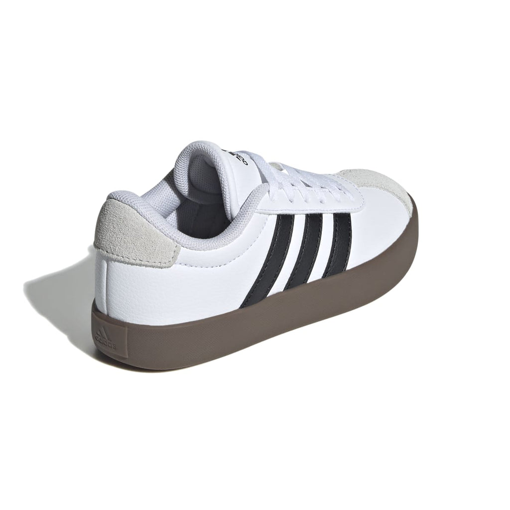 Sneakers bianche da ragazzo con strisce nere adidas VL Court 3.0 K