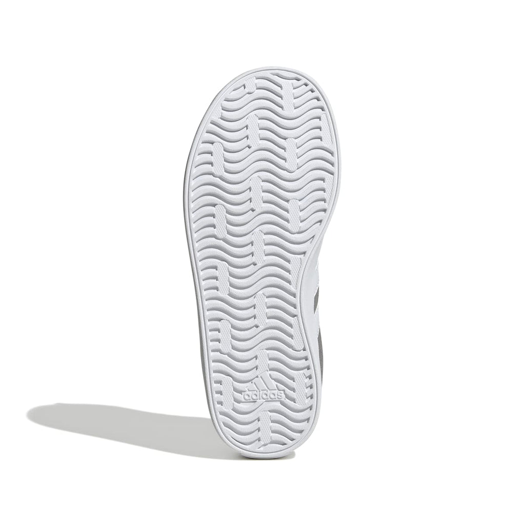 Sneakers grigie da ragazzo con strisce bianche adidas VL Court 3.0 K