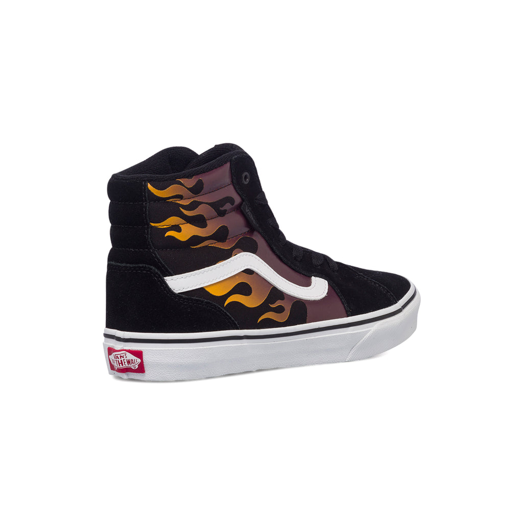 Sneakers alte nere da ragazzo con fiamma sul lato Vans Filmore Hi Fladed Flame