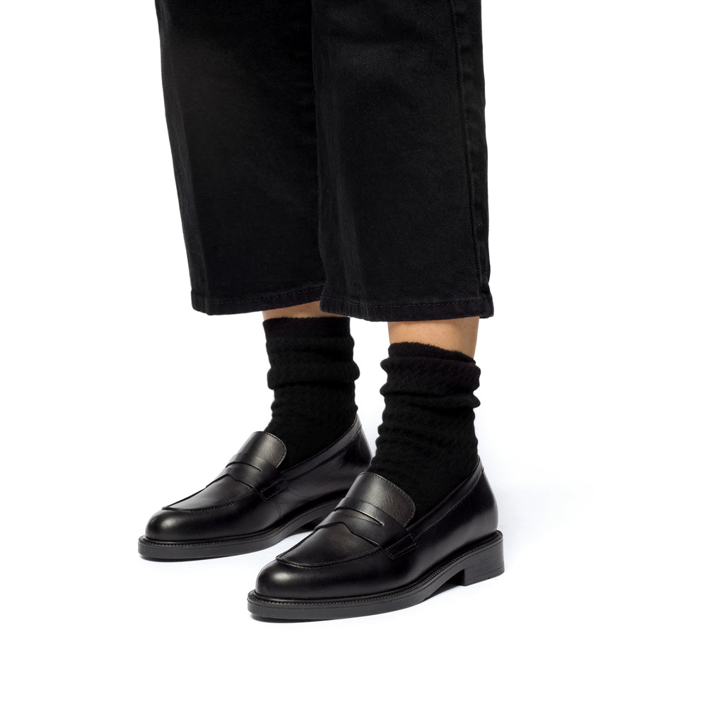 Mocassini neri da donna in pelle P Essentials