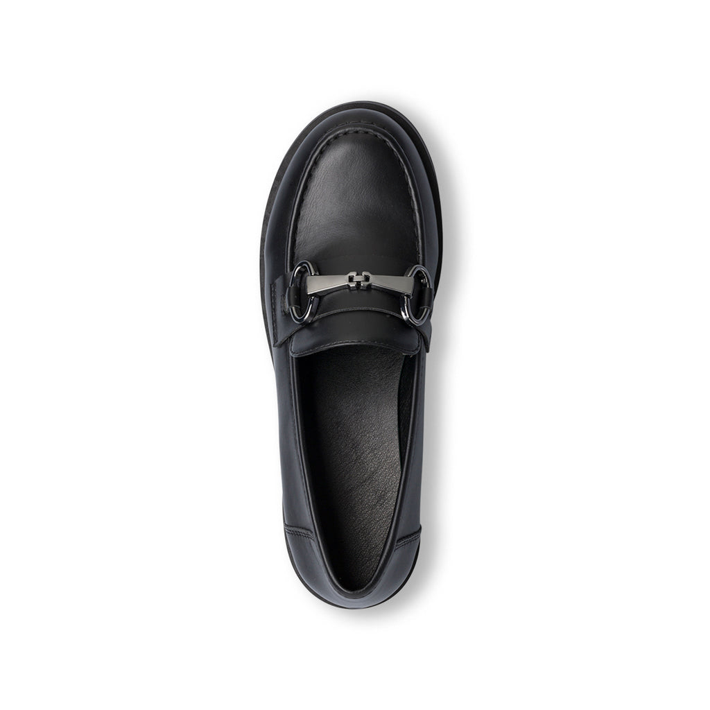 Mocassini neri da donna con suola chunky e morsetto Swish Jeans