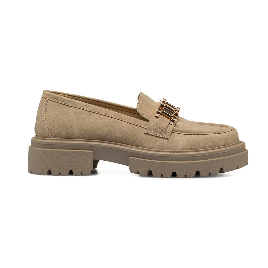 Mocassini taupe da donna con suola chunky e morsetto Swish Jeans