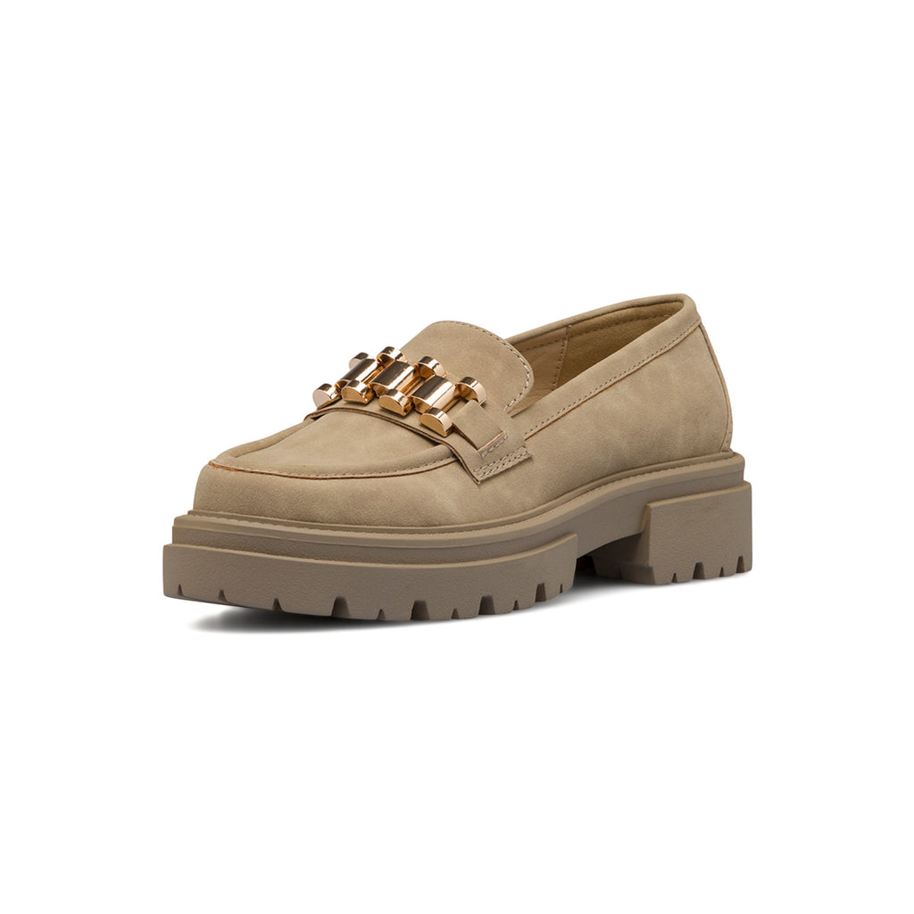 Mocassini taupe da donna con suola chunky e morsetto Swish Jeans