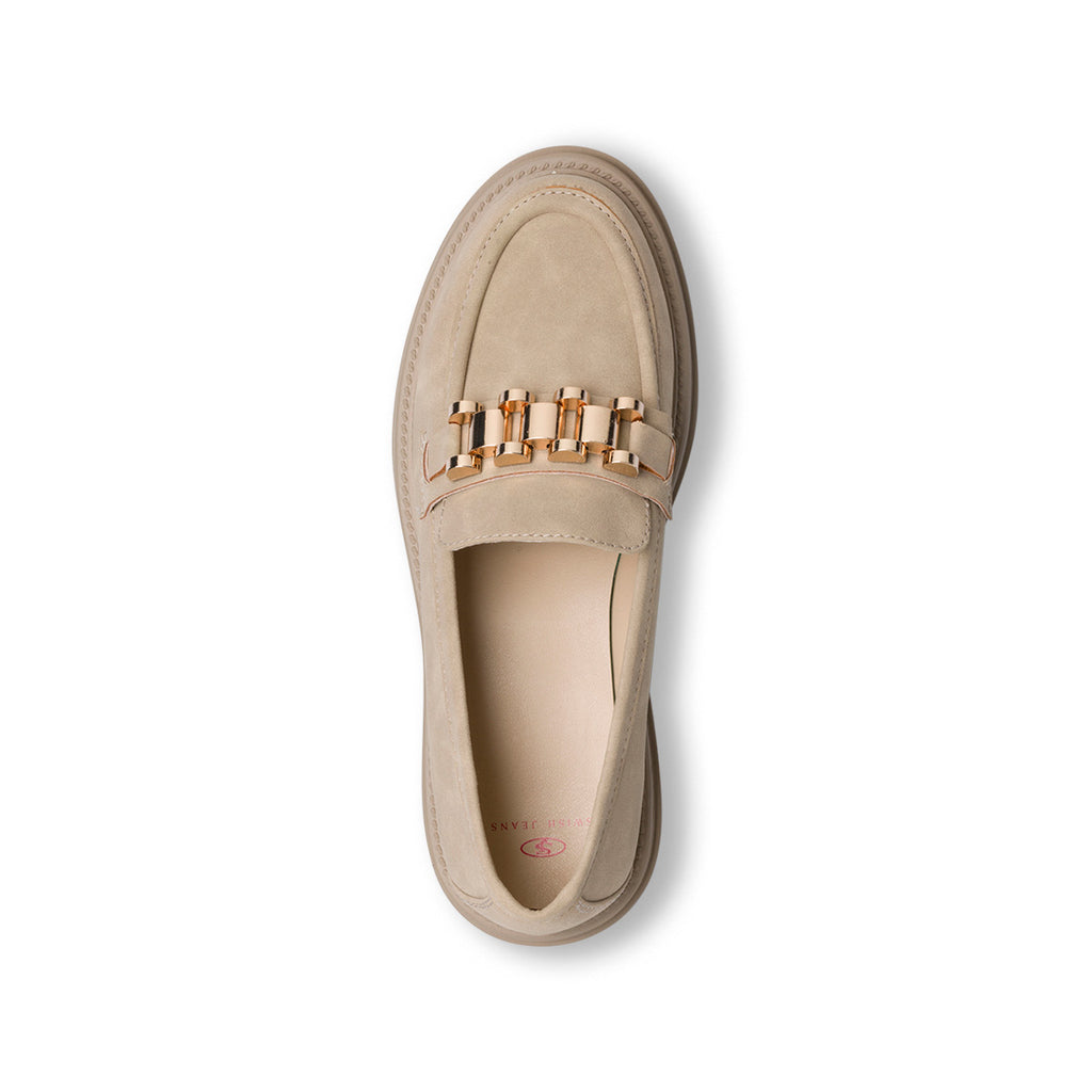 Mocassini taupe da donna con suola chunky e morsetto Swish Jeans