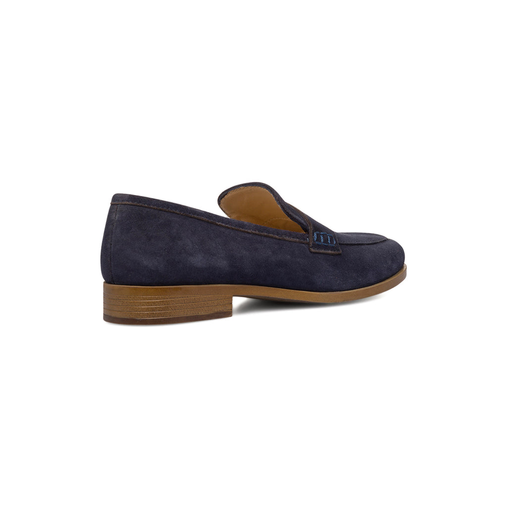 Mocassini blu navy in pelle scamosciata da donna P Essentials