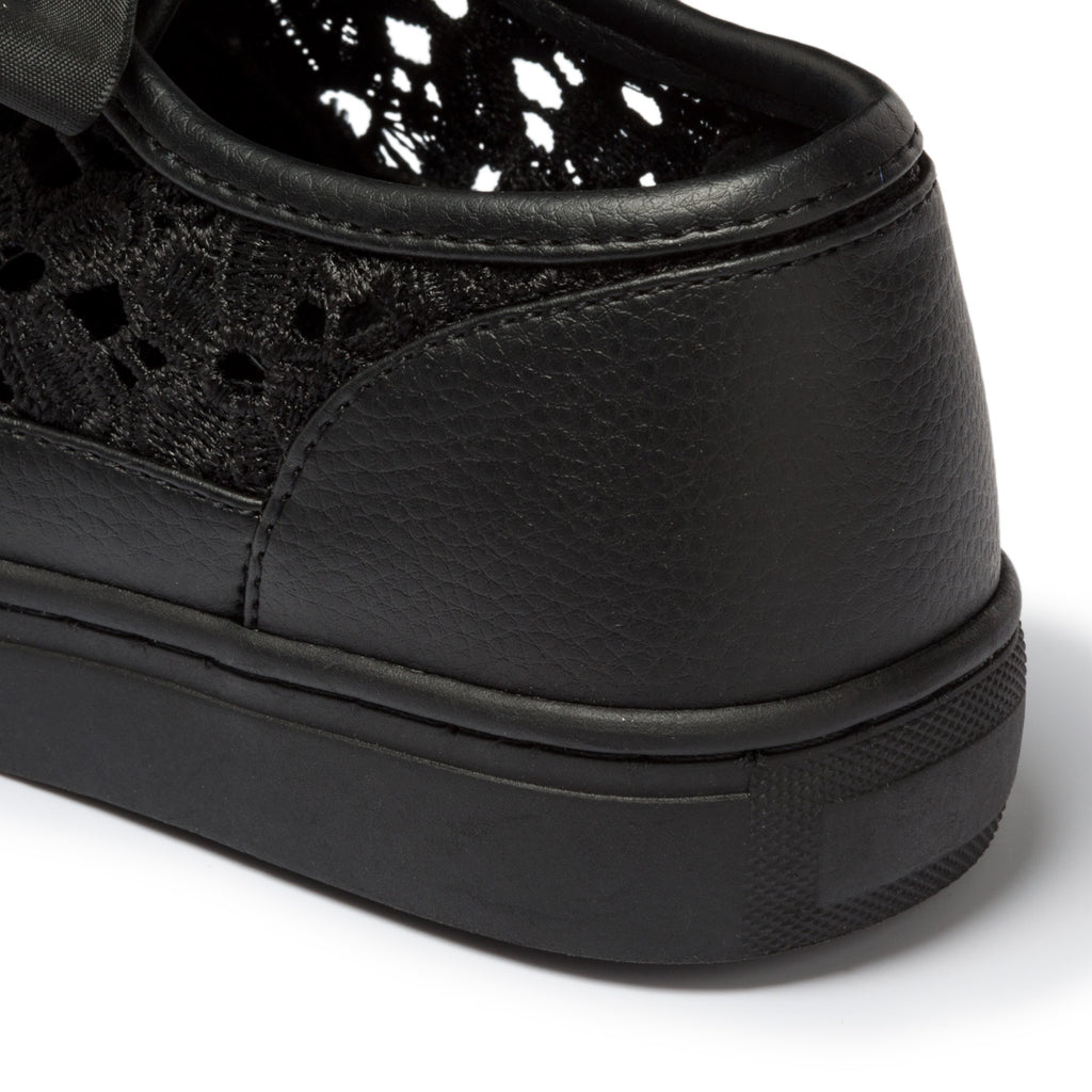 Sneakers nere in tessuto e similpelle con lacci in raso Lora Ferres