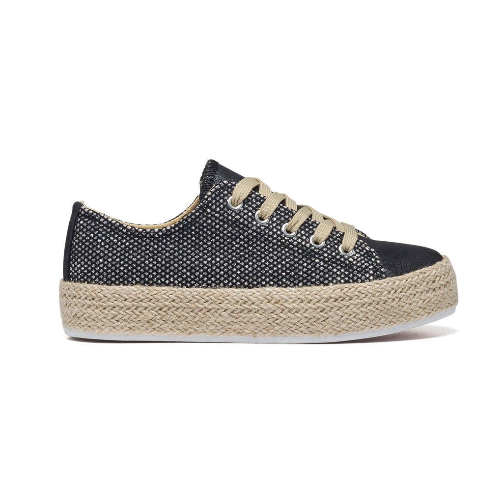 Sneakers nere in tessuto con suola in corda Lora Ferres
