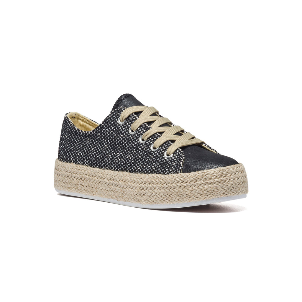 Sneakers nere in tessuto con suola in corda Lora Ferres