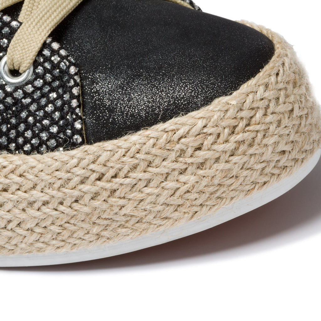 Sneakers nere in tessuto con suola in corda Lora Ferres