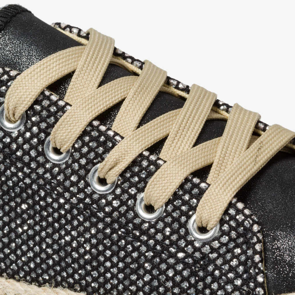 Sneakers nere in tessuto con suola in corda Lora Ferres