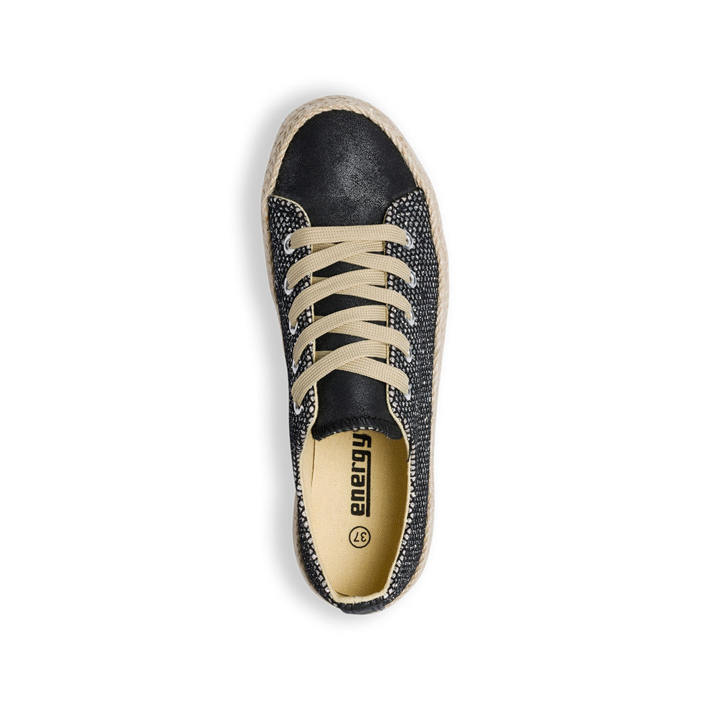 Sneakers nere in tessuto con suola in corda Lora Ferres