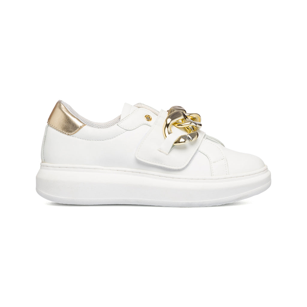Sneakers bianche con maxi-catena Swish Jeans