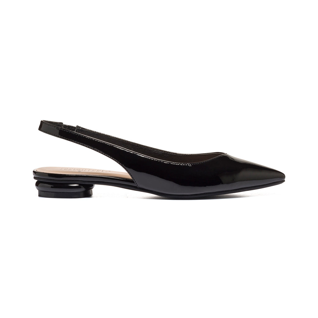 Ballerine slingback nere effetto vernice Lora Ferres