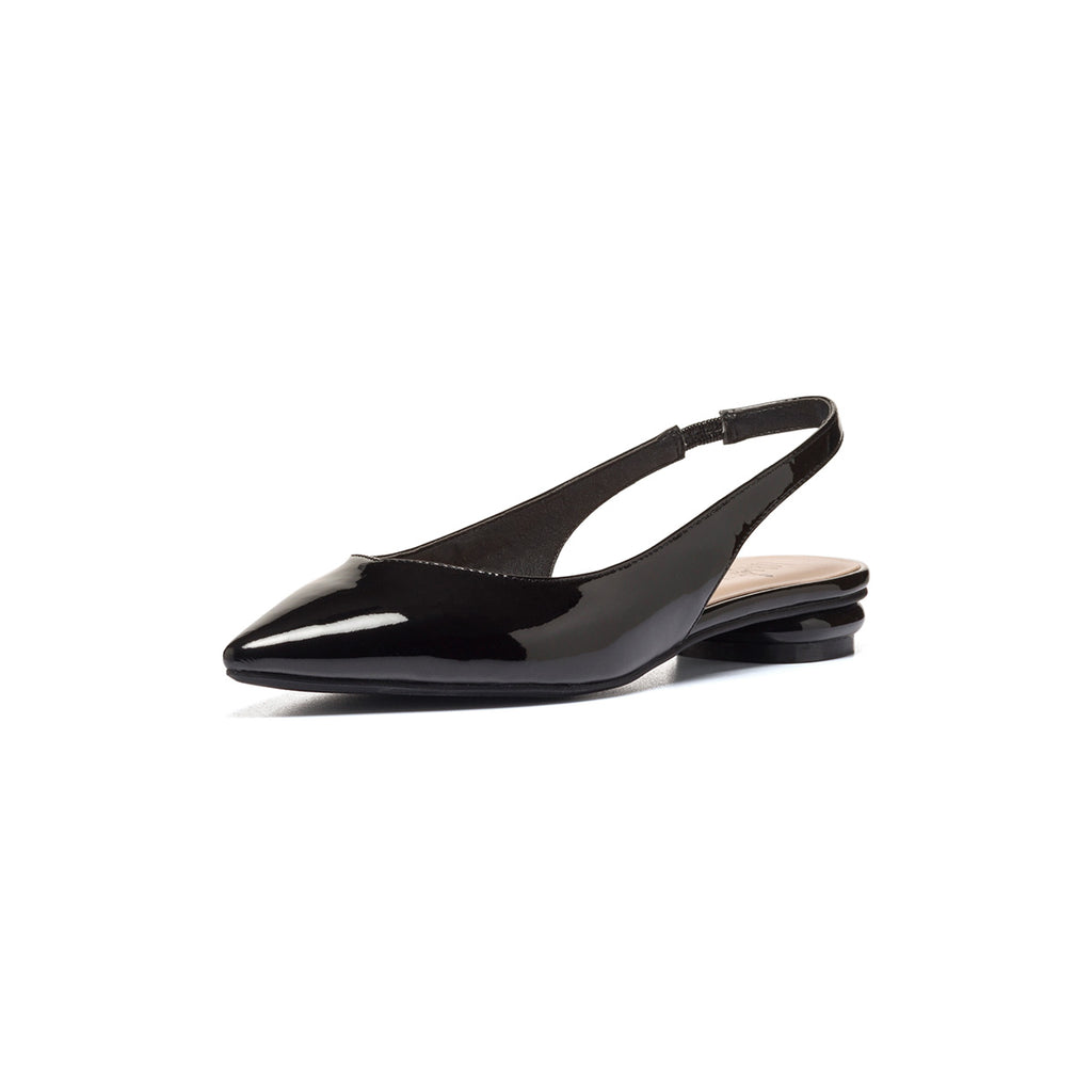 Ballerine slingback nere effetto vernice Lora Ferres