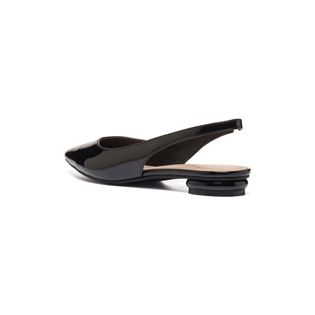 Ballerine slingback nere effetto vernice Lora Ferres