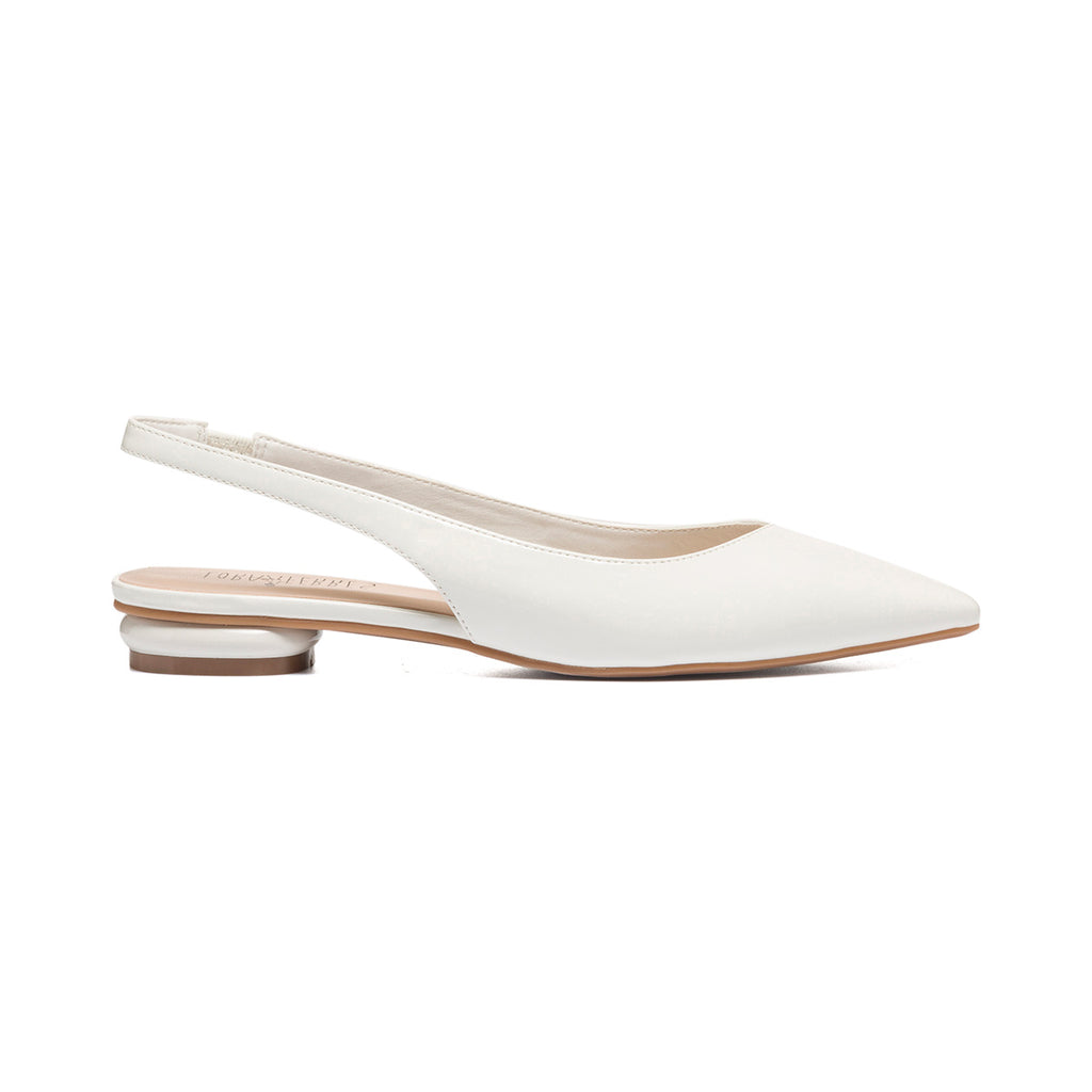 Ballerine slingback bianche effetto vernice Lora Ferres