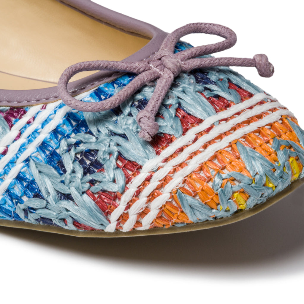 Ballerine lilla con intrecci effetto floreale e fiocchetto Swish Jeans