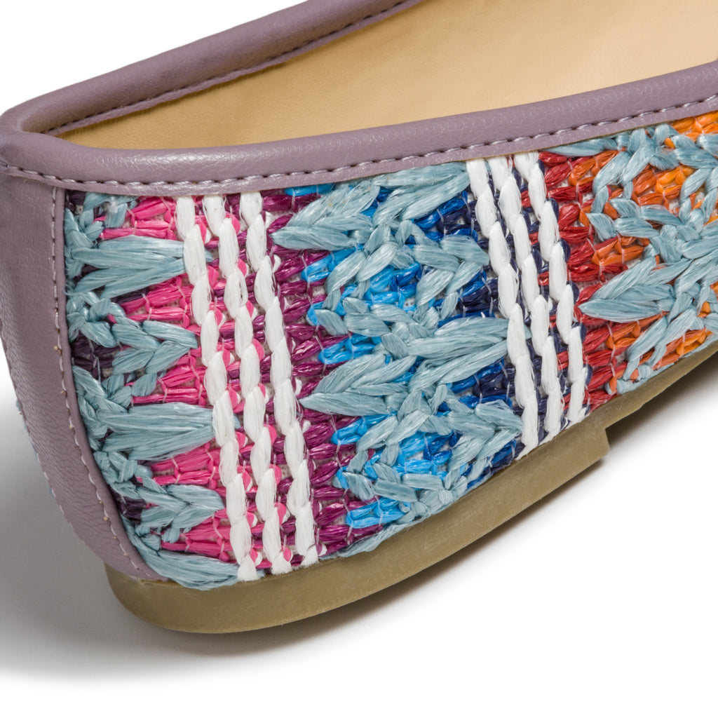 Ballerine lilla con intrecci effetto floreale e fiocchetto Swish Jeans