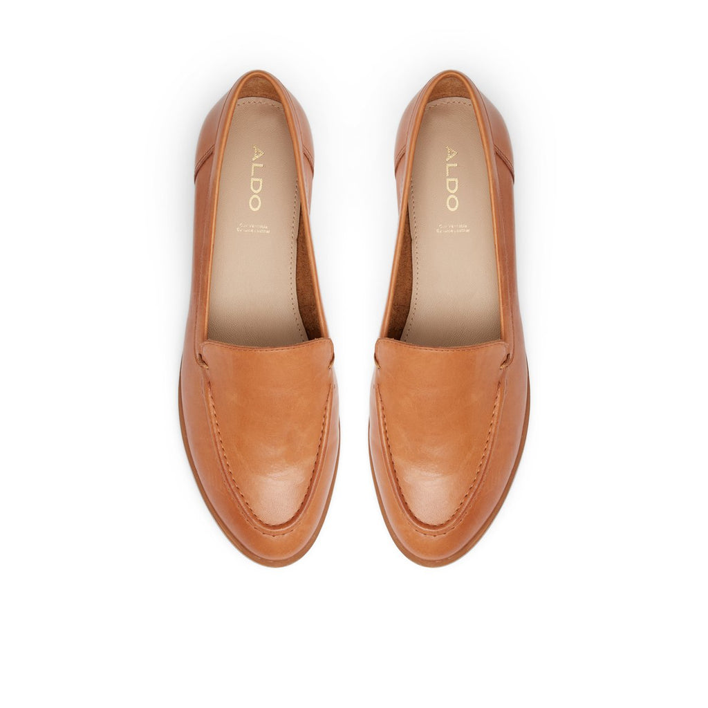 Mocassini color cognac in pelle con tacco 3 cm ALDO Gililiaflex