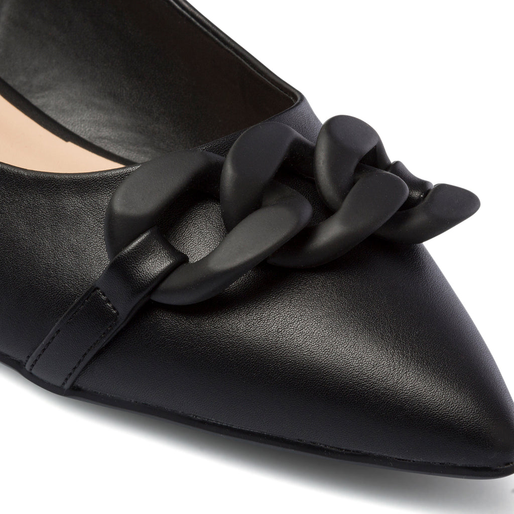 Ballerine nere con maxi-catena decorativa Lora Ferres
