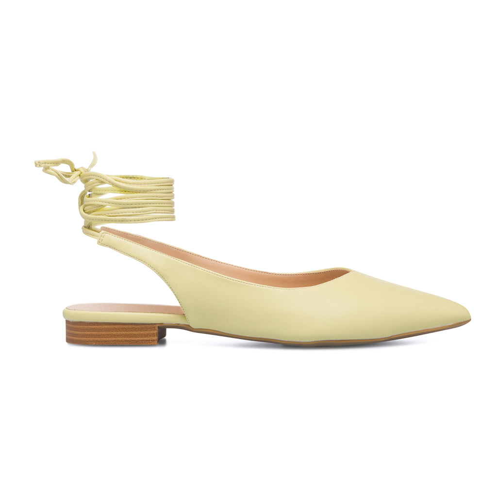 Ballerine slingback alla schiava gialle con laccetti alla caviglia Lora Ferres