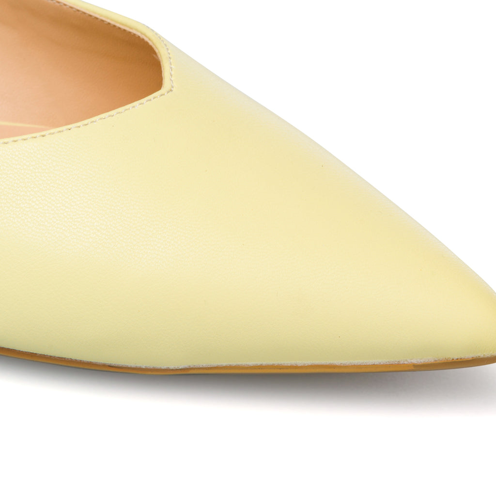 Ballerine slingback alla schiava gialle con laccetti alla caviglia Lora Ferres