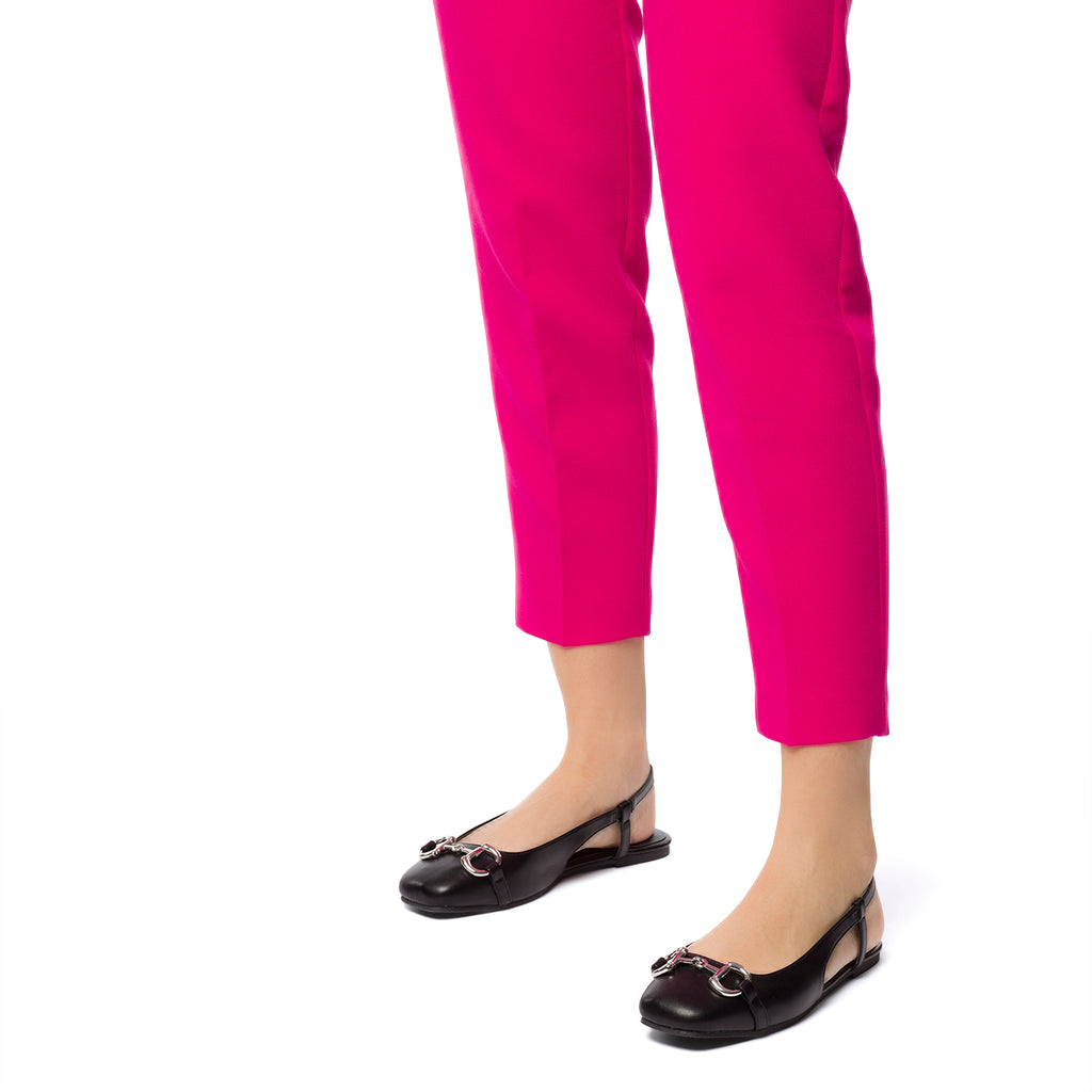 Ballerine slingback nere con morsetto Lora Ferres