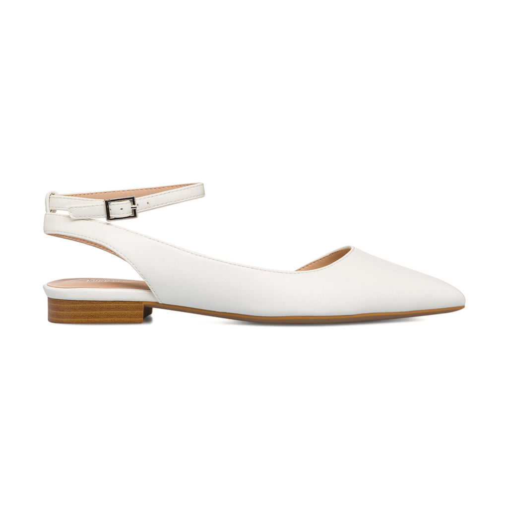 Ballerine slingback bianche con cinturino alla caviglia Lora Ferres