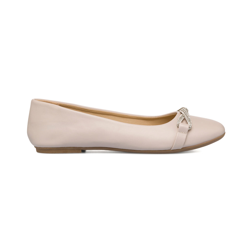 Ballerine bianche off-white da donna con fiocchetto di strass Lora Ferres