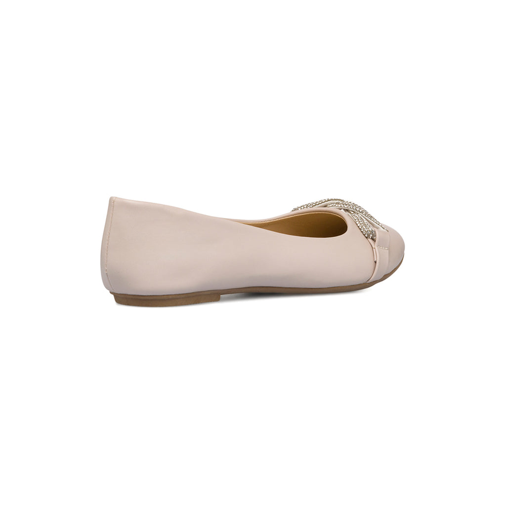 Ballerine bianche off-white da donna con fiocchetto di strass Lora Ferres
