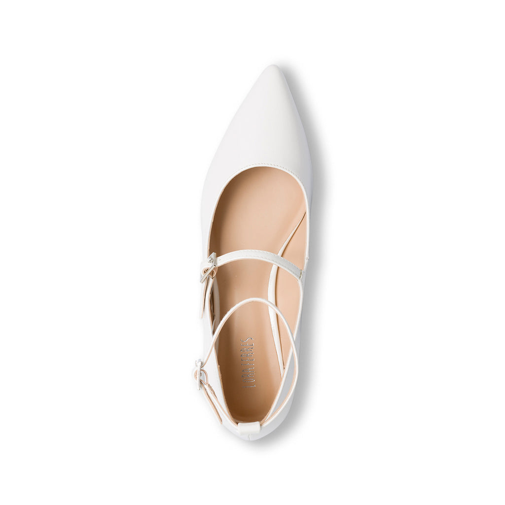 Ballerine bianche da donna con cinturino alla caviglia Swish Jeans