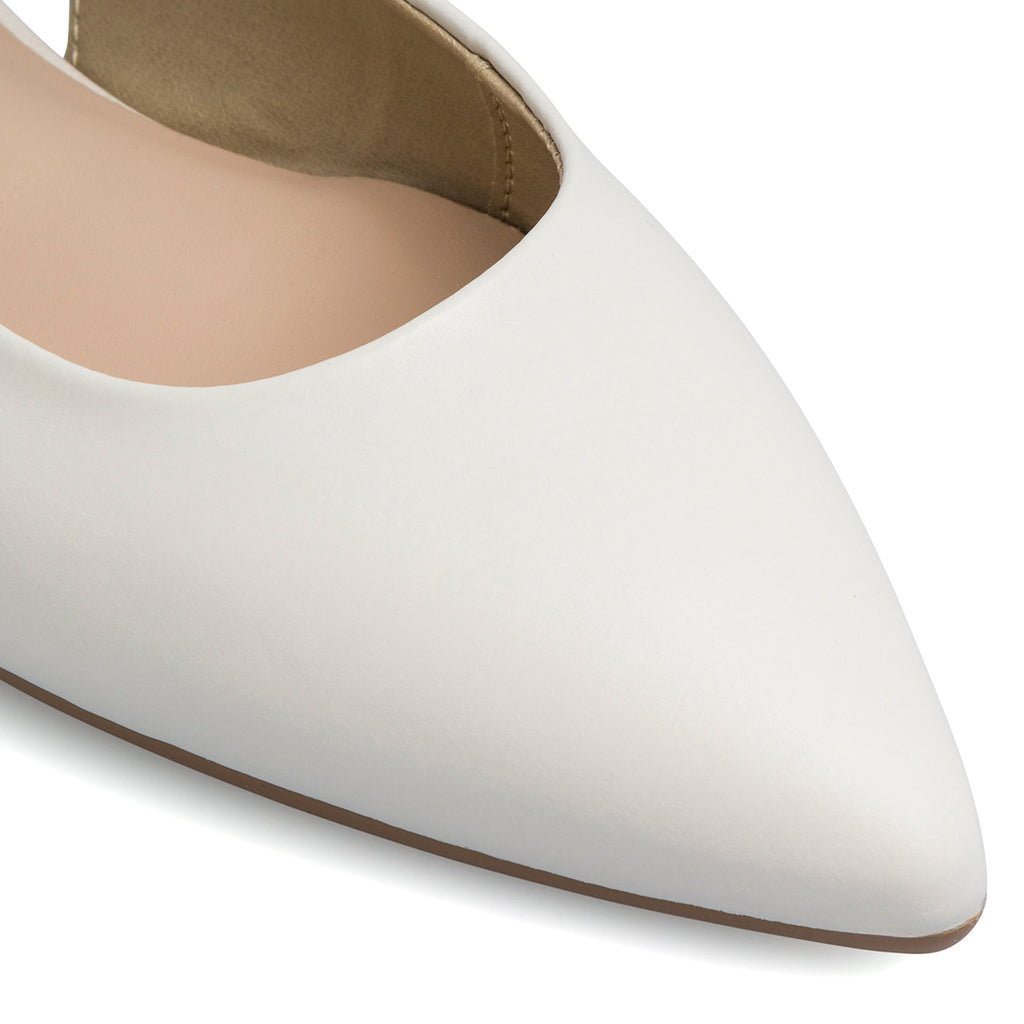 Ballerine slingback bianche off-white in pelle da donna Primopiano