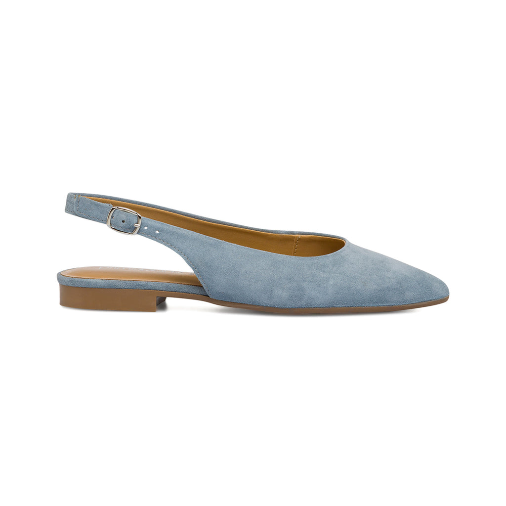 Ballerine slingback azzurre in pelle da donna Primopiano