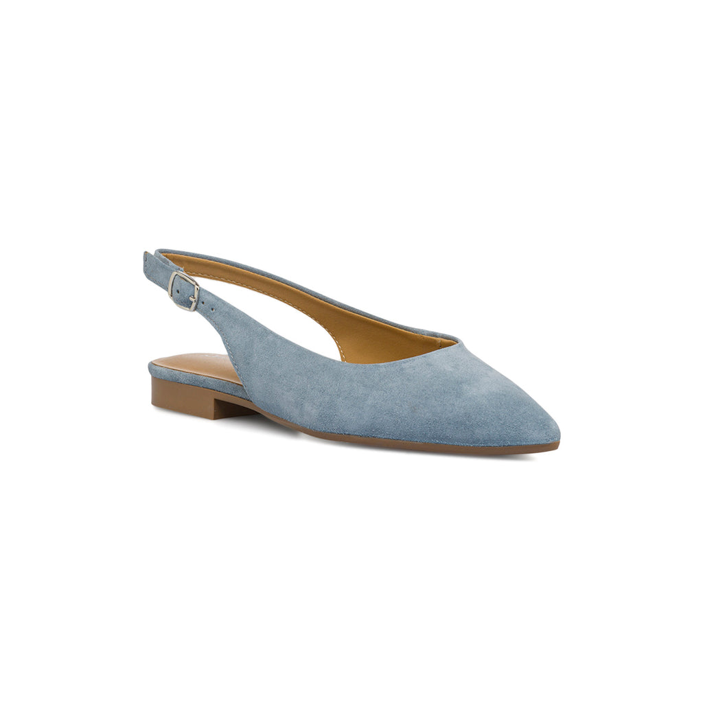 Ballerine slingback azzurre in pelle da donna Primopiano