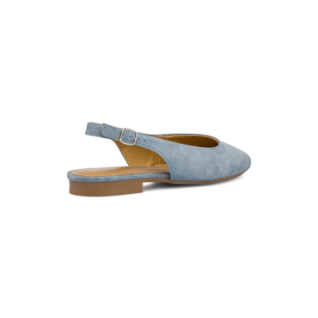 Ballerine slingback azzurre in pelle da donna Primopiano