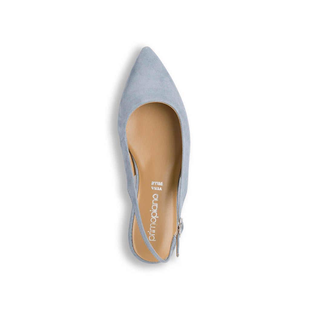 Ballerine slingback azzurre in pelle da donna Primopiano