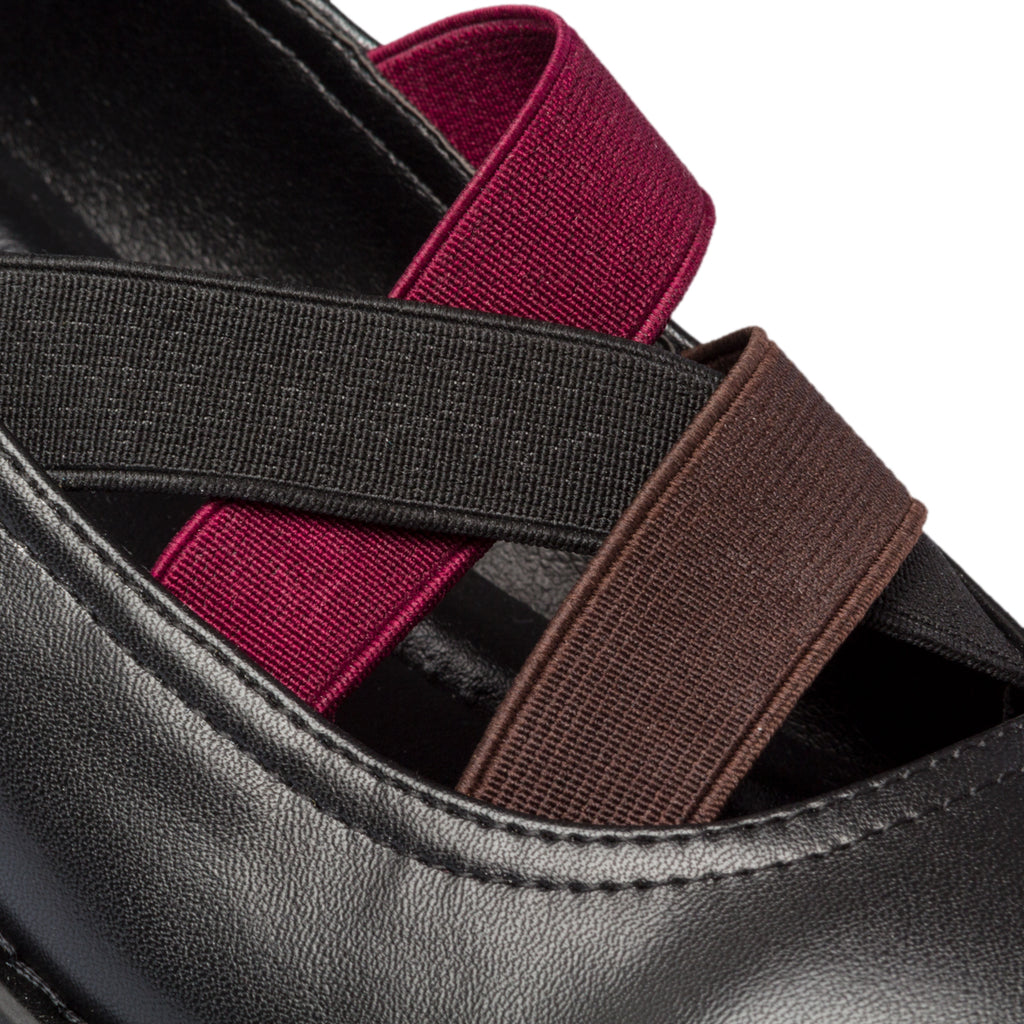 Ballerine nere con cinturini bicolore P Eco Friendly