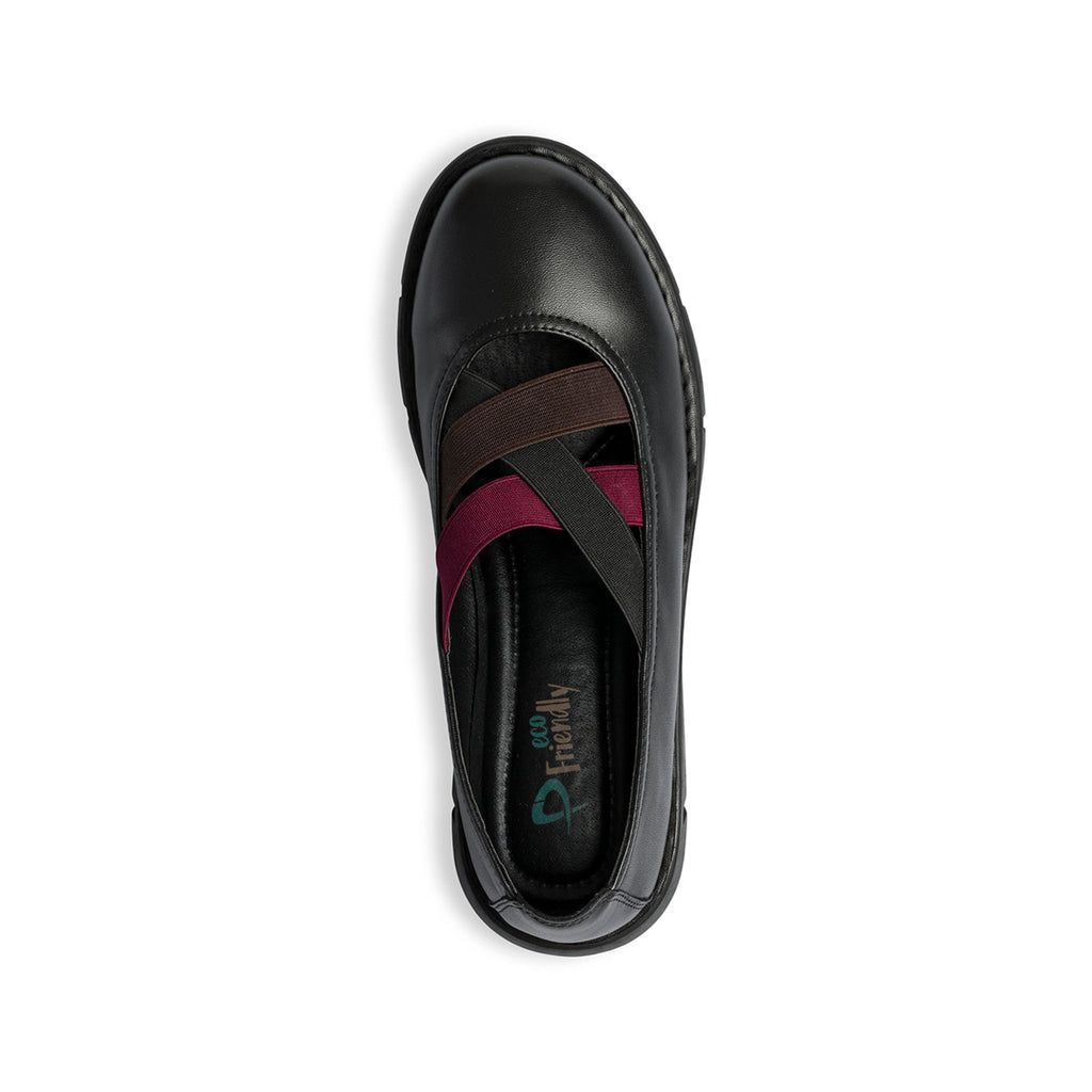 Ballerine nere con cinturini bicolore P Eco Friendly