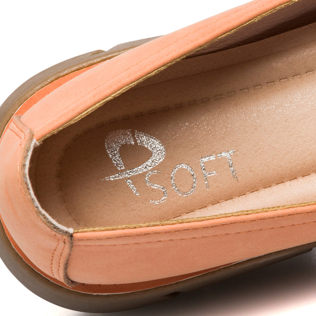 Ballerine arancioni da donna in nubuck P Eco Friendly