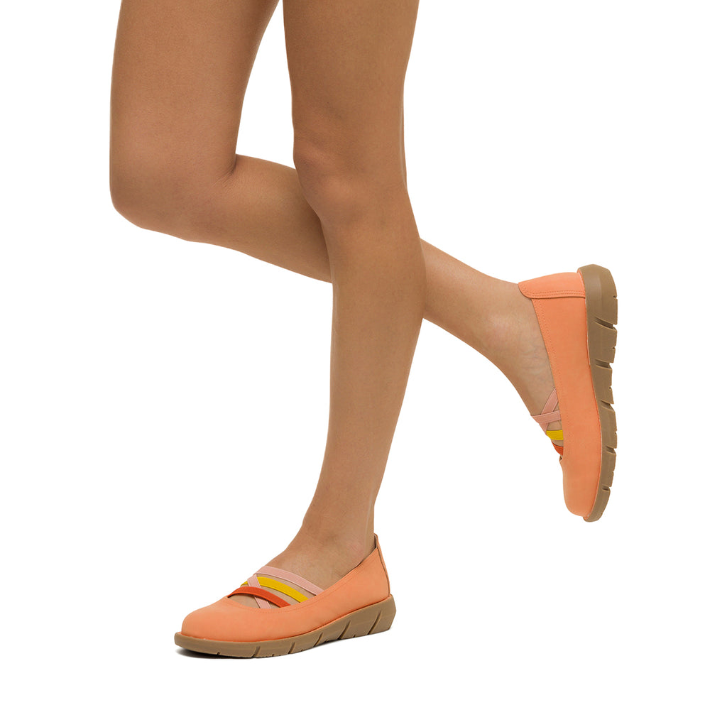 Ballerine arancioni da donna in nubuck P Eco Friendly