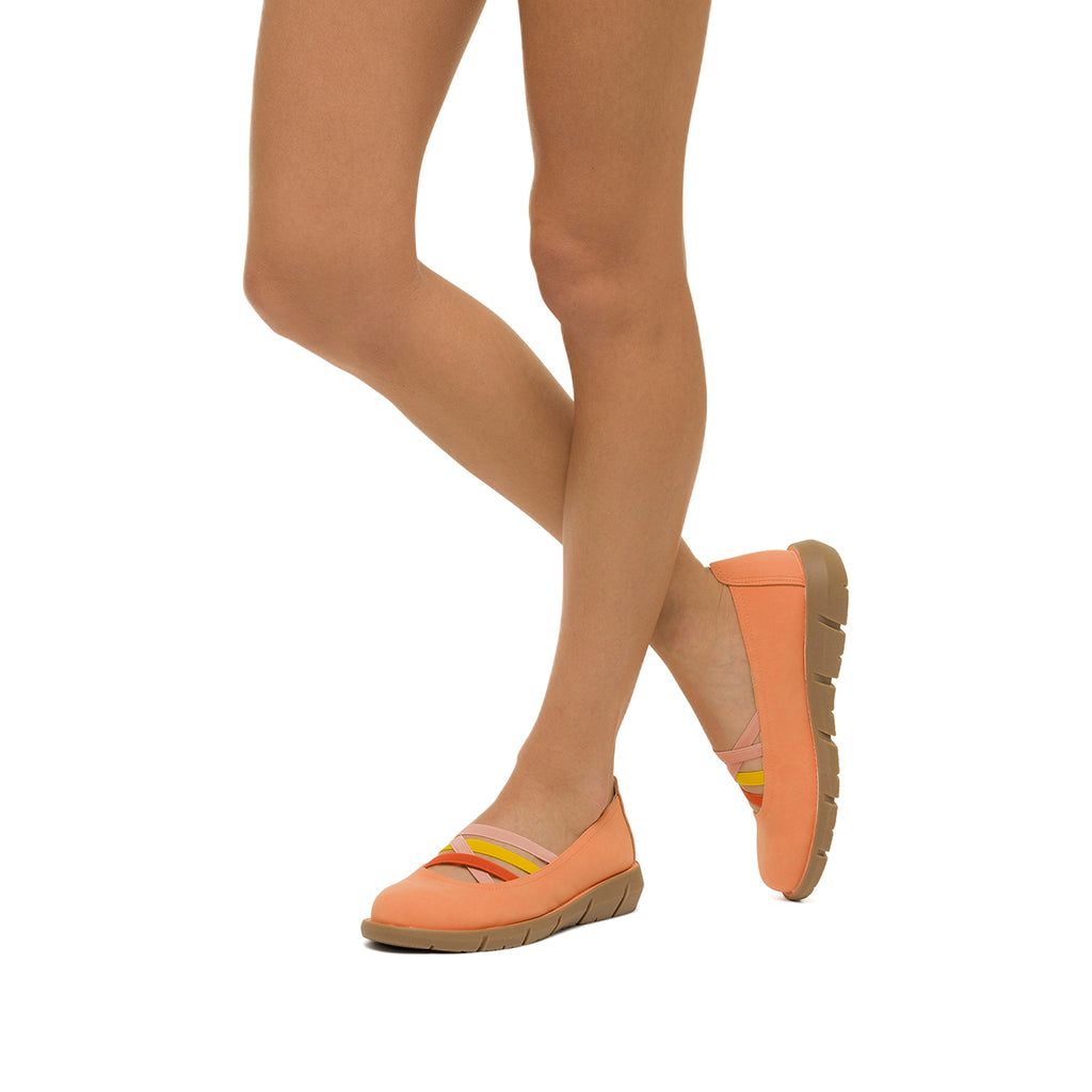 Ballerine arancioni da donna in nubuck P Eco Friendly