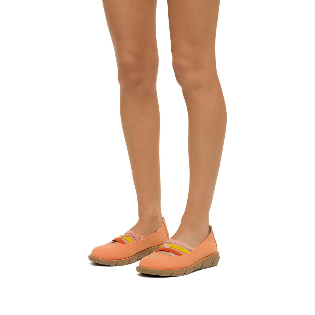 Ballerine arancioni da donna in nubuck P Eco Friendly