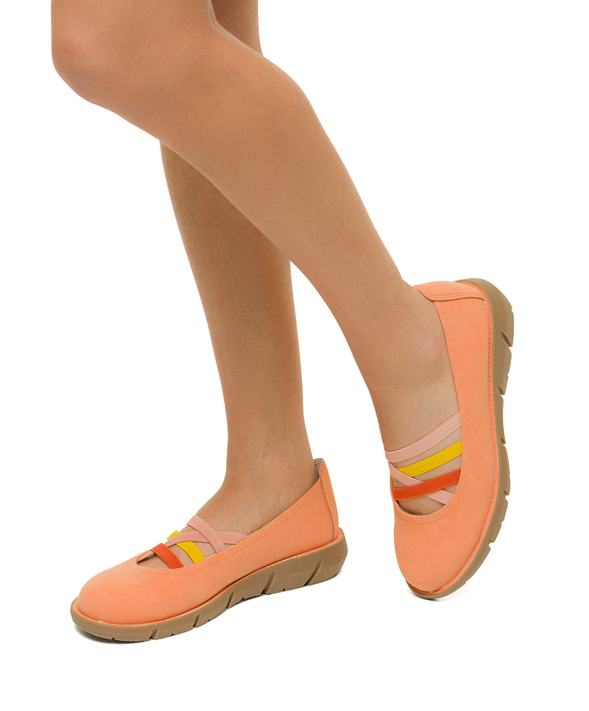 Ballerine arancioni da donna in nubuck P Eco Friendly