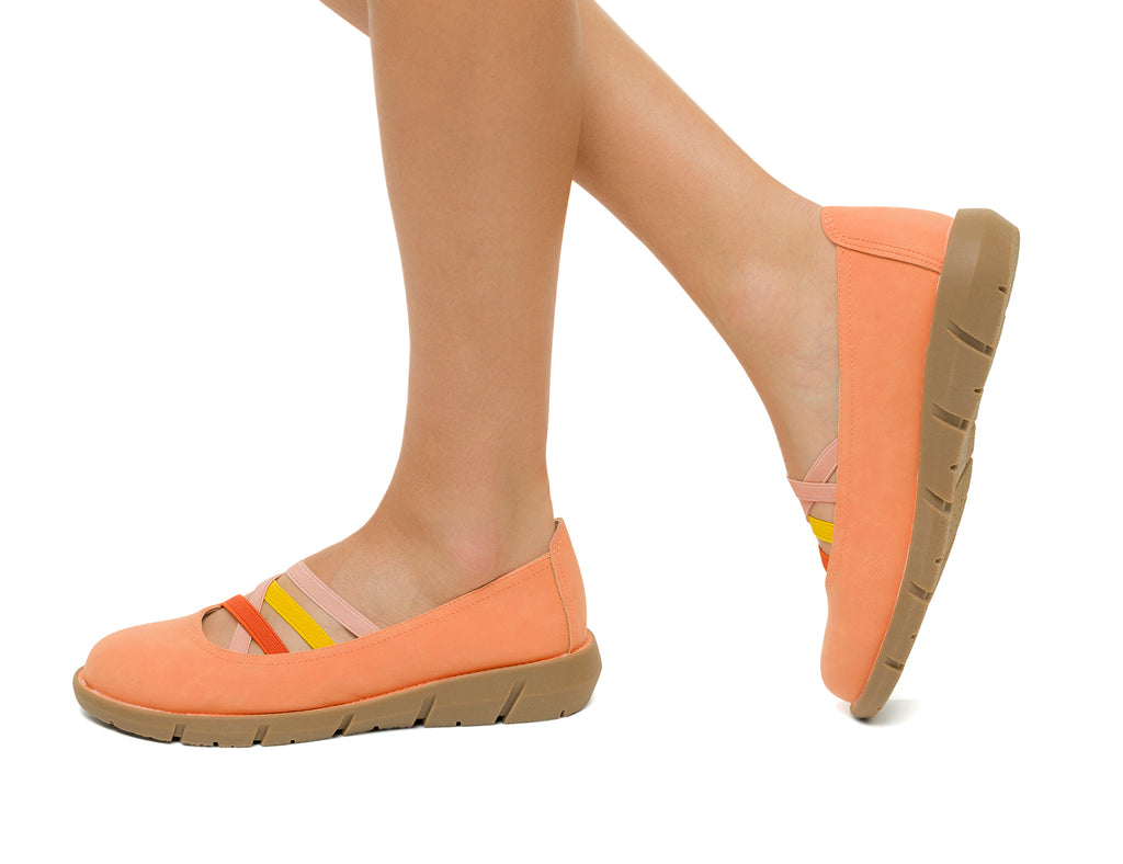 Ballerine arancioni da donna in nubuck P Eco Friendly