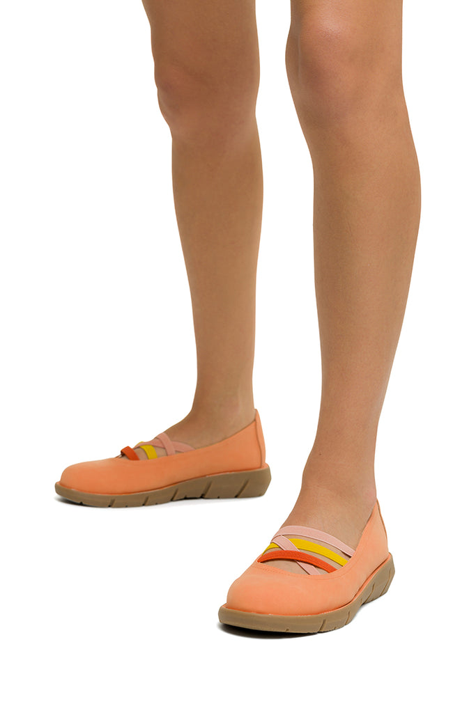 Ballerine arancioni da donna in nubuck P Eco Friendly