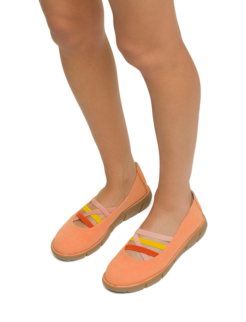 Ballerine arancioni da donna in nubuck P Eco Friendly
