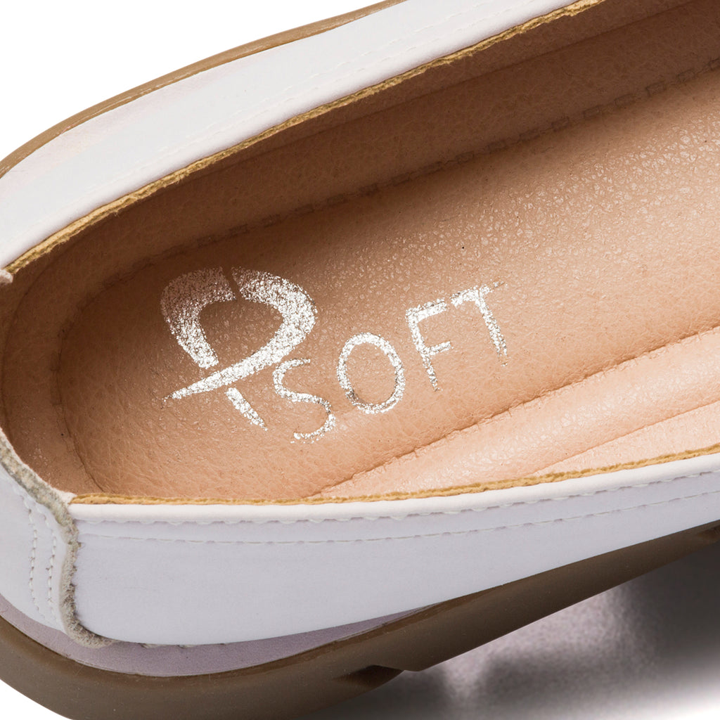 Ballerine bianche da donna in nubuck P Eco Friendly